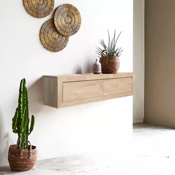 Credenza galleggiante NordicStory in legno massiccio di quercia