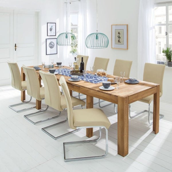 NordicStory Tavolo da pranzo allungabile in legno massiccio di quercia 