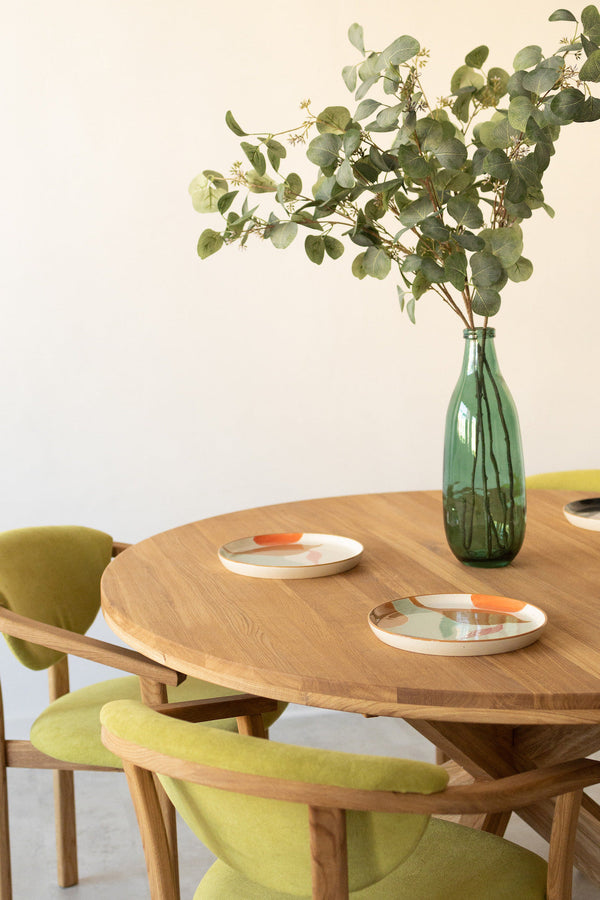 Tavolo da pranzo rotondo allungabile NordicStory Holger in rovere massiccio 140-190 x 140 x 76 cm.