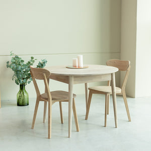 Roble.Store Tavolo da pranzo rotondo allungabile in legno massiccio di rovere 