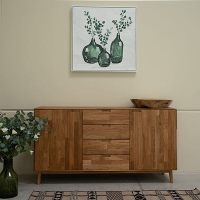 NordicStory Madia Cassettiera in rovere massiccio Escandi 3 160 x 45 x 84,5 cm.