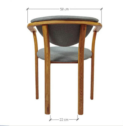 NordicStory Confezione da 2 o 4 sedie da pranzo Alexis, struttura in rovere massiccio, rivestimento grigio nordico