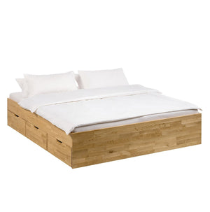 Letto Sofia in rovere massiccio con contenitore | NordicStory