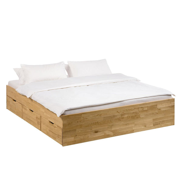 Letto Sofia in rovere massiccio con contenitore | NordicStory