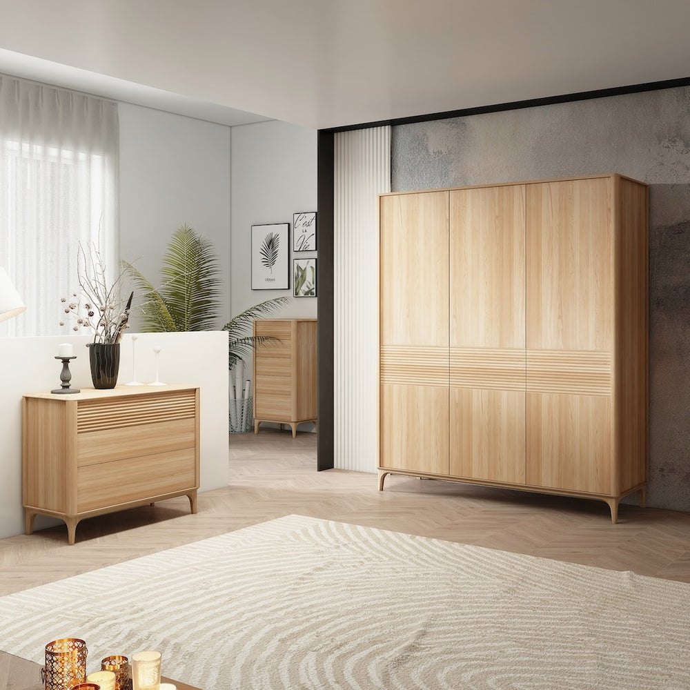 Cassettiera in rovere massiccio cassettiera alta in rovere sostenibile