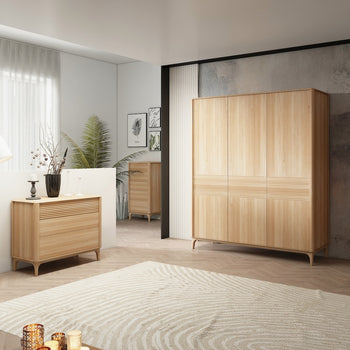 Cassettiera in rovere massiccio Oxford 3.1, 100x45x81 cm. | NordicStory