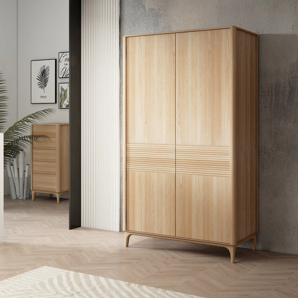 Armadio per abiti Oxford 2 in rovere massiccio, 120x60x210 cm | NordicStory