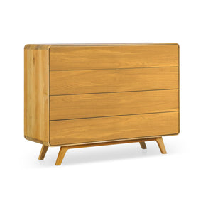 Cassettiera NordicStory in rovere massiccio Geneva 3, 120 x 42 x 90 cm.