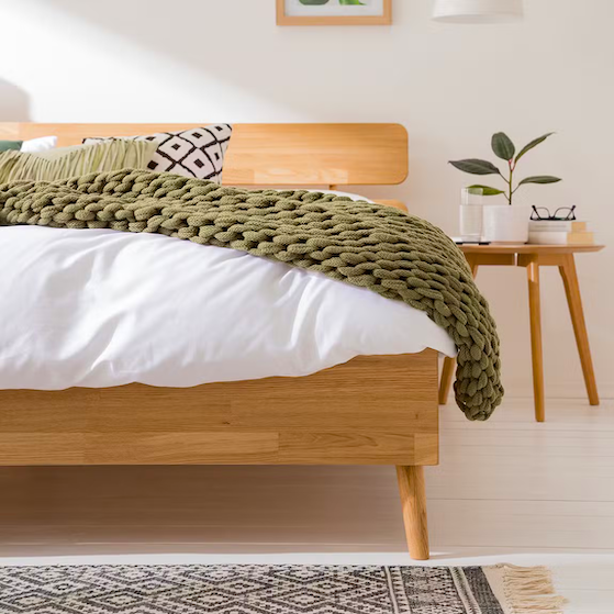 NordicStory Letto in legno massiccio di quercia sostenibile