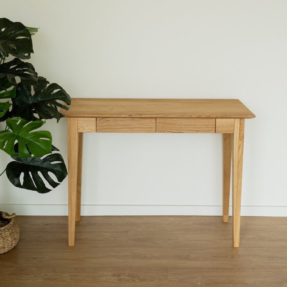 Console NordicStory con 2 cassetti in legno massiccio di quercia sostenibile 