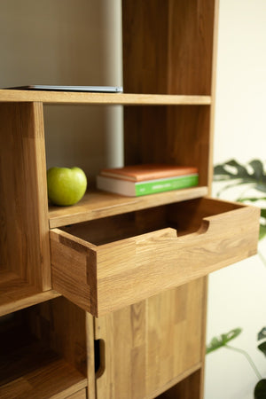 Libreria Libreria in rovere massiccio Escandi 3, 100 x 35 x 182,4 cm, NordicStory