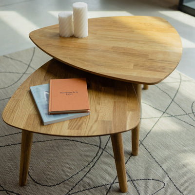 NordicStory Tavolini impilabili in legno massiccio di quercia sostenibile