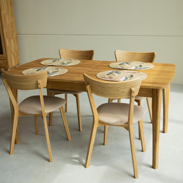  NordicStory Tavolo da pranzo allungabile in legno massiccio di quercia sostenibile