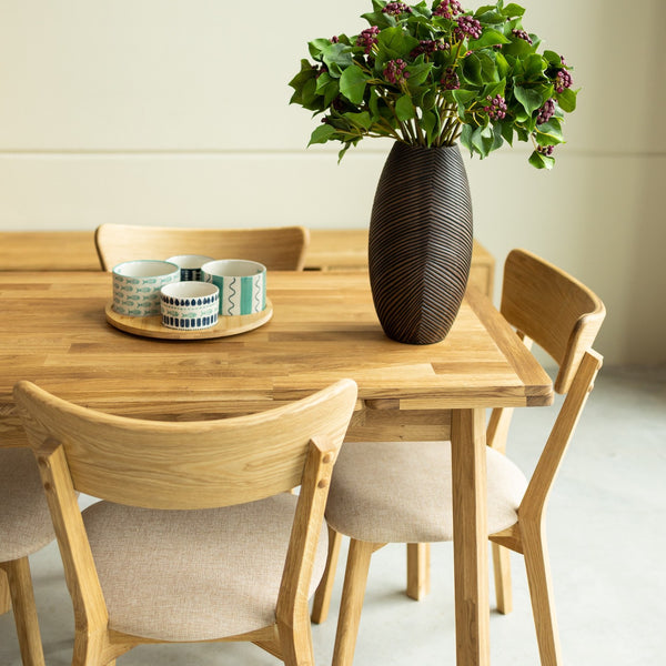 Tavolo da pranzo allungabile in rovere massiccio Mini 1, 110-170 x 65 x 77 (75) cm | NordicStory
