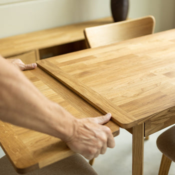 NordicStory Tavolo da pranzo allungabile in legno massiccio di quercia sostenibile