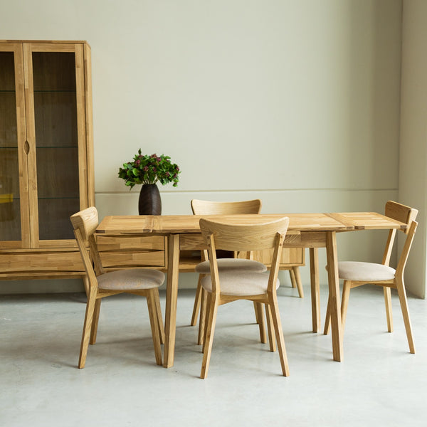 NordicStory Tavolo da pranzo allungabile in legno massiccio di quercia sostenibile