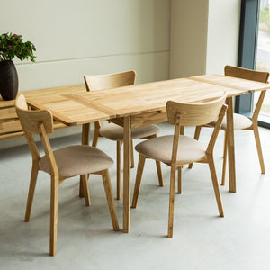 NordicStory Tavolo da pranzo allungabile in legno massiccio di quercia sostenibile