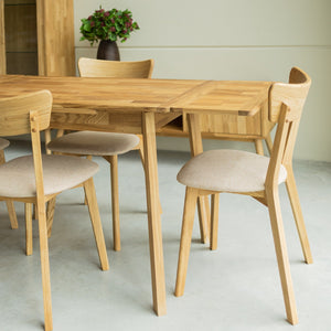 NordicStory Tavolo da pranzo allungabile in legno massiccio di quercia sostenibile
