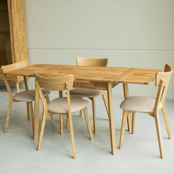 NordicStory Tavolo da pranzo allungabile in legno massiccio di quercia sostenibile