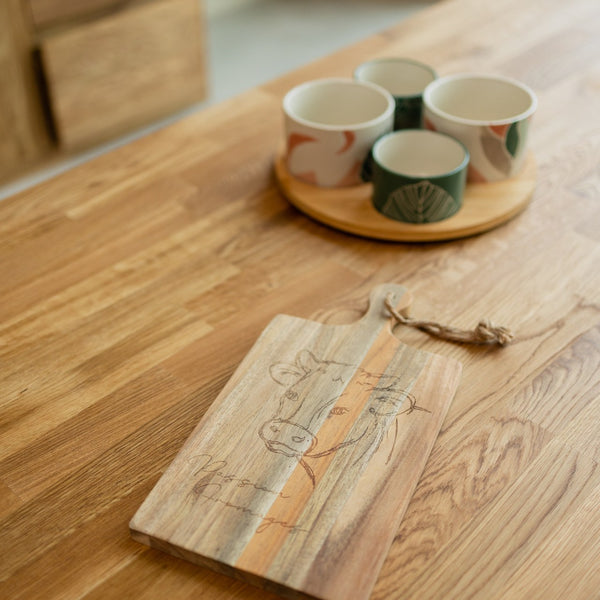 Tavolo da pranzo allungabile in legno massiccio di quercia sostenibile