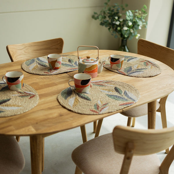  NordicStory Tavolo da pranzo ovale allungabile in rovere massiccio sostenibile