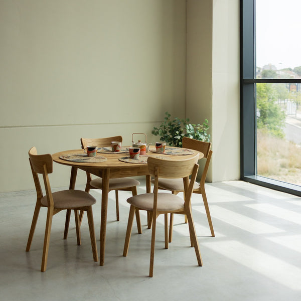 NordicStory Tavolo da pranzo ovale allungabile in rovere massiccio sostenibile