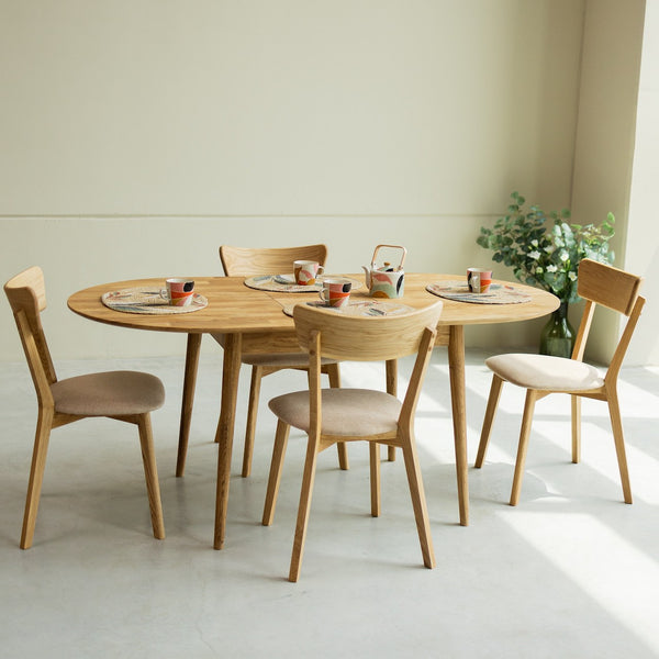  NordicStory Tavolo da pranzo ovale allungabile in rovere massiccio sostenibile