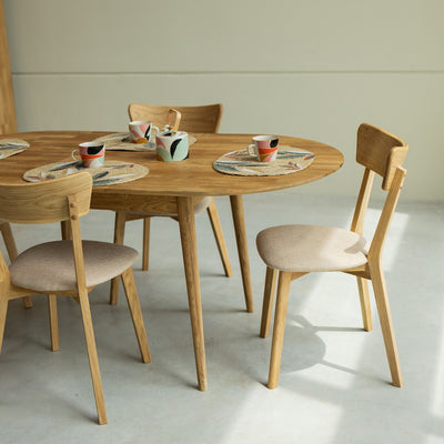 NordicStory Set Escandi Tavolo e 4 sedie in legno massiccio Diana