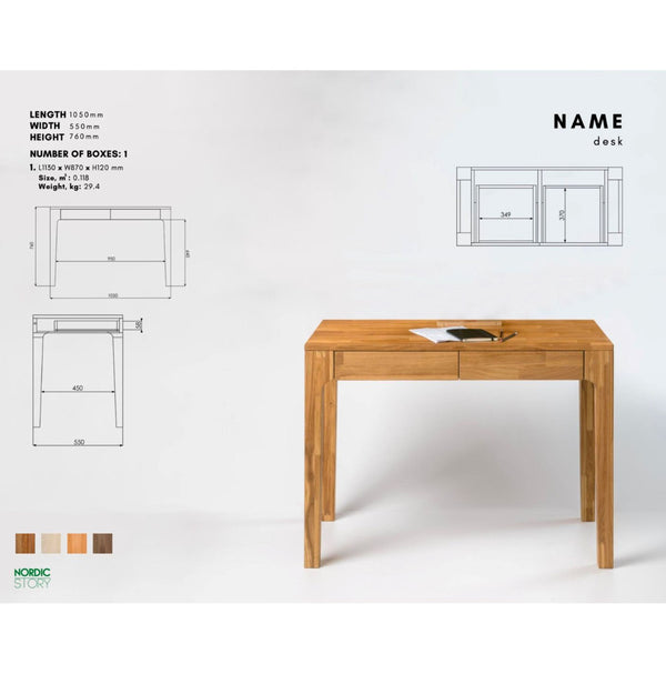 NordicStory Scrivania in rovere massiccio Axel I