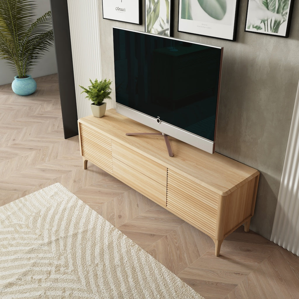 NordicStory Porta TV in legno massiccio di quercia Oxford 3.2.2