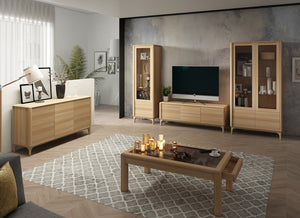 NordicStory Vetrina in legno massiccio di quercia Oxford 1