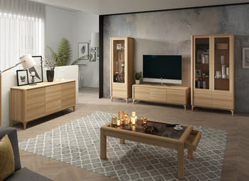 NordicStory Vetrina in legno massiccio di quercia Oxford 1