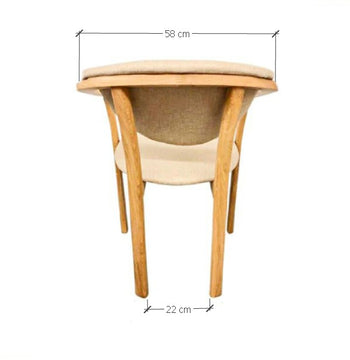 NordicStory Confezione da 2 o 4 sedie da pranzo Alexis, struttura in rovere massiccio, rivestimento beige