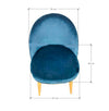NordicStory Confezione da 2 o 4 sedie da pranzo trasparenti, struttura in rovere massiccio, rivestimento in Monako blu