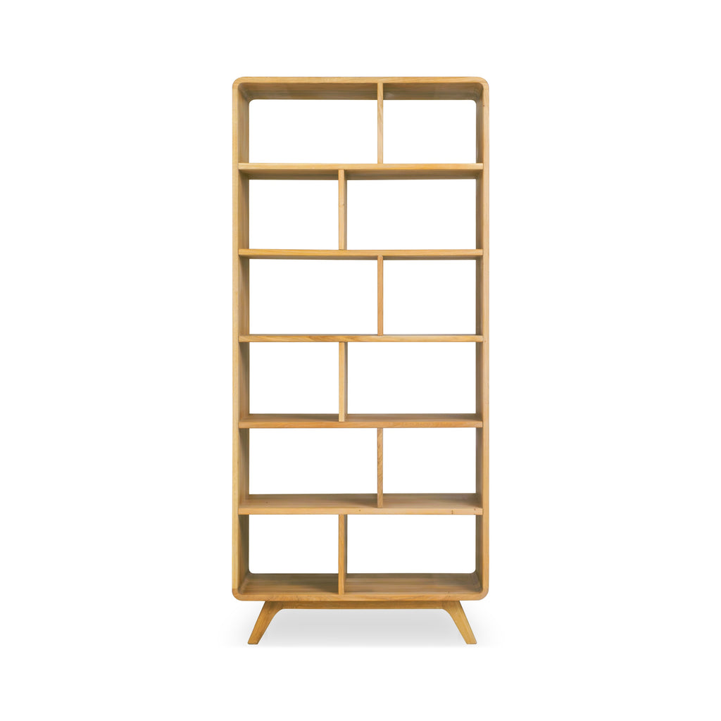 NordicStory Libreria in rovere massiccio Geneva 2, 130 x 45 x 180 cm.