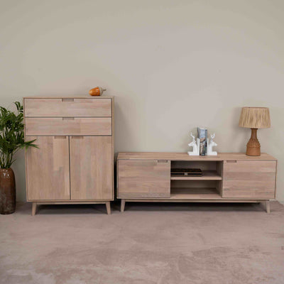 NordicStory Cassettiera Cassettiera in rovere massiccio Escandi 2 Oak.Store