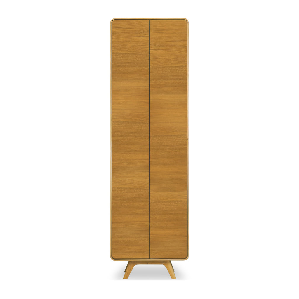 Mobile NordicStory a 2 ante in rovere massiccio di Ginevra, 60 x 45 x 200 cm.