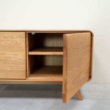 Panca sostenibile in legno massiccio Ginevra scarpiera bassa NordicStory RobleStore