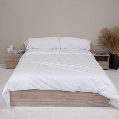 NordicStory Sofia, letto in rovere massiccio con contenitore 