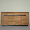 Credenza in legno massiccio NordicStory Bremen, rovere, 180 x 42 x 90 cm.