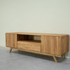 Porta TV NordicStory in rovere massiccio Geneva 2, 180 x 45 x 55 cm.