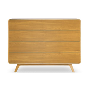 Cassettiera NordicStory in rovere massiccio Geneva 3, 120 x 42 x 90 cm.