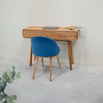 Comò console NordicStory in rovere massiccio Ginevra, 110 x 35 x 80 cm.