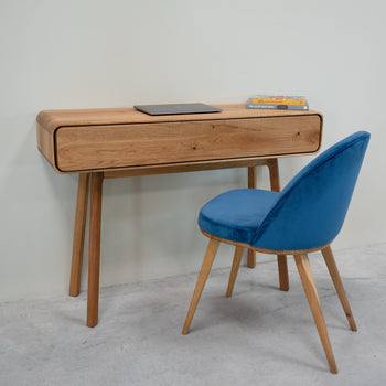 Comò console NordicStory in rovere massiccio Ginevra, 110 x 35 x 80 cm.