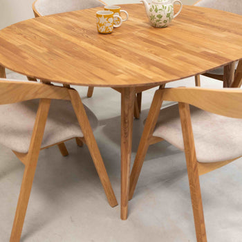 Roble.Store Tavolo da pranzo rotondo allungabile in legno massiccio di rovere 
