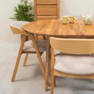 Roble.Store Tavolo da pranzo rotondo allungabile in legno massiccio di rovere 