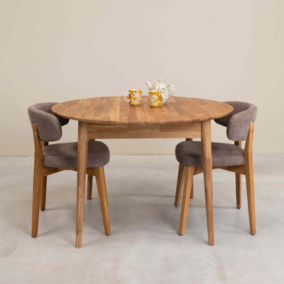 Roble.Store Tavolo da pranzo rotondo allungabile in legno massiccio di rovere 