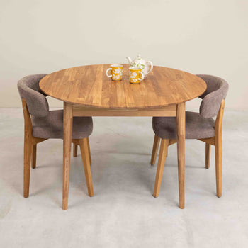 Roble.Store Tavolo da pranzo rotondo allungabile in legno massiccio di rovere 