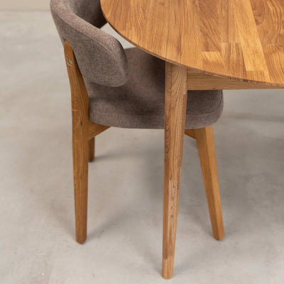 Roble.Store Tavolo da pranzo rotondo allungabile in legno massiccio di rovere 