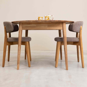 Roble.Store Tavolo da pranzo rotondo allungabile in legno massiccio di rovere 